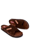 Pánska pohodlná veľká hviezda JJ176006 Brown Flip -flops