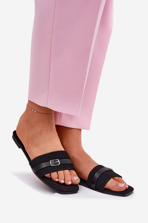 Ploché Dámske Šľapky S Pásikom A Prackou Čierne Zilina