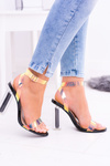 Lu Boo Black Sandals Transparent Mirage stojan