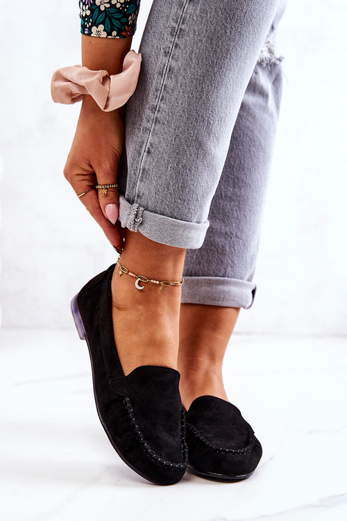 Semišové Mokasíny Sergio Leone MK722 Černé