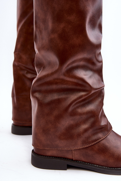 Dámské kozačky před koleno s kožešinovou podšívkou černé Bellama