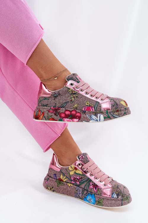 Vzory sneakers na platforme so zdobením GOE RR2N4002 Multikolor