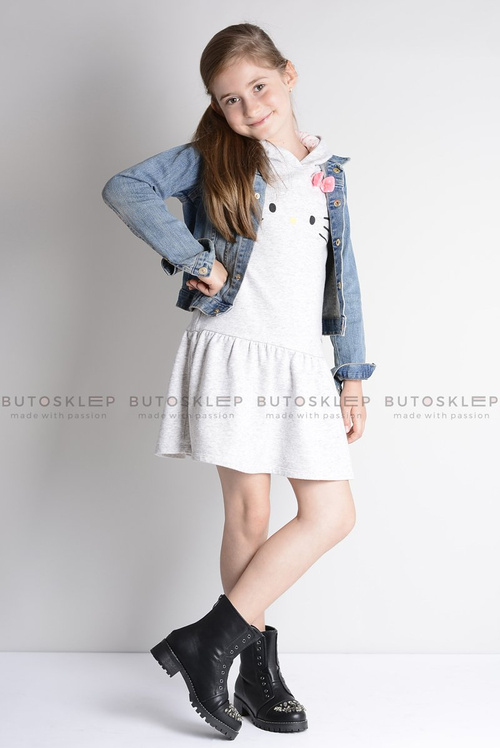 Lu Boo Black Detské členkové topánky so zirkónmi PU Littlecarrie