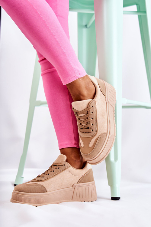 Dámske semišové športové topánky béžové segurro