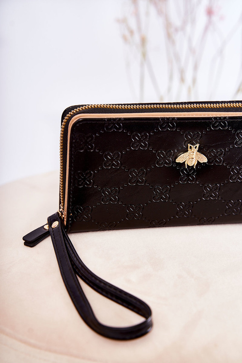 Dámská velká peněženka s ornamentem Černá Fabio