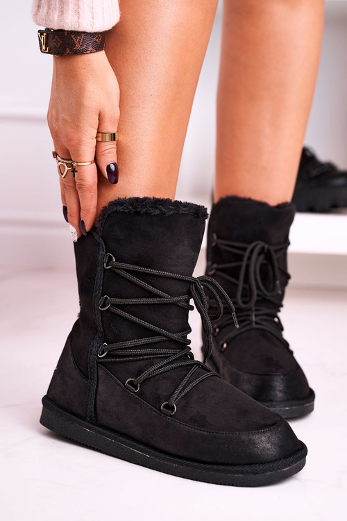 Dámské Sněhule Zateplené Kožešinou Černé Ilana