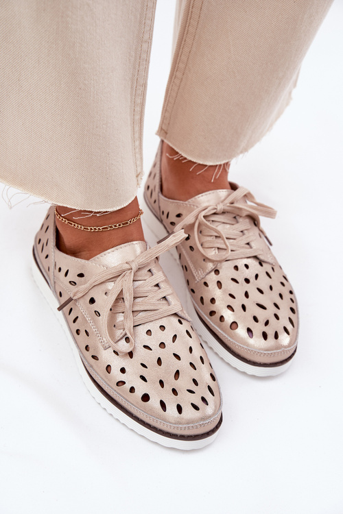 Dámské Kožené Polobotky S.Barski LR51-611 Zlaté