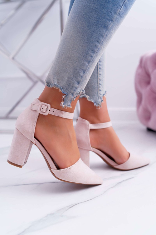 Dámské Lodičky Na Podpatku Semišové béžové MadamStyle