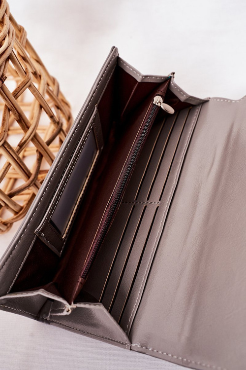 Velká Dámská Peněženka S Magnetem Šedá