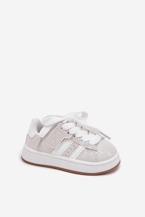 Dětské Sportovní Boty Tenisky Srdíčka Bílé Mirelle