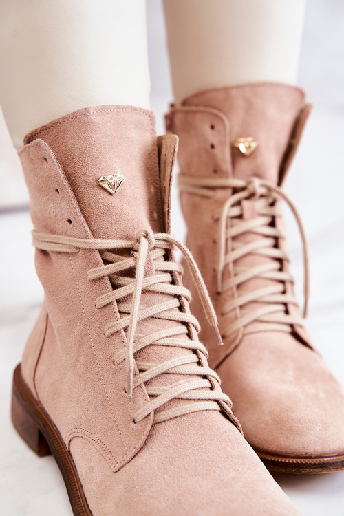 Semišové boty Nicole Růžové 2697