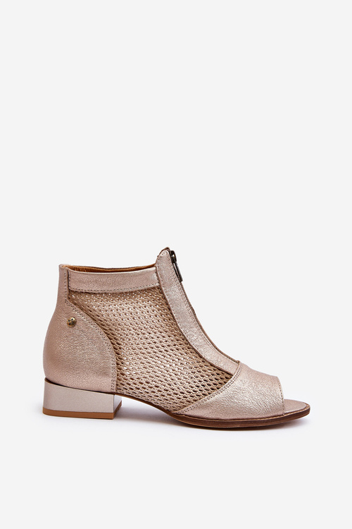 Dámské boty na plochém podpatku s odkrytými prsty Maciejka 06413-25 Zlaté