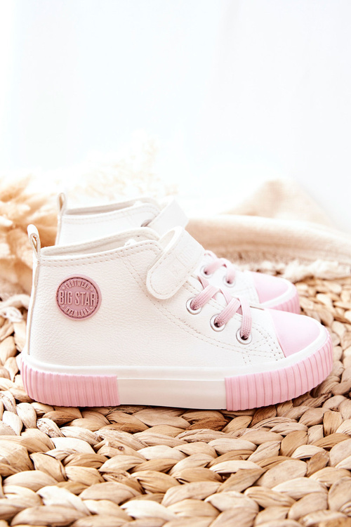 Detské tenisky s vysokým suchým zipsom veľká hviezda II374014 biela