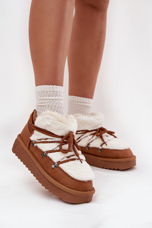 Nízke snehule na platforme s kožušinou D.Franklin DFSH370011 Camel