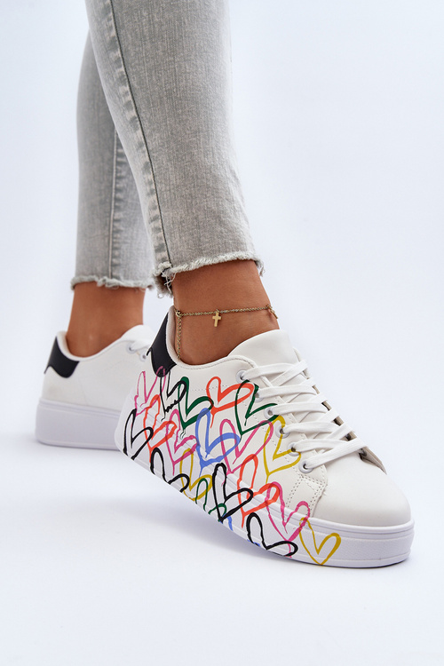 Dámské tenisky se srdíčky Bílé Claral