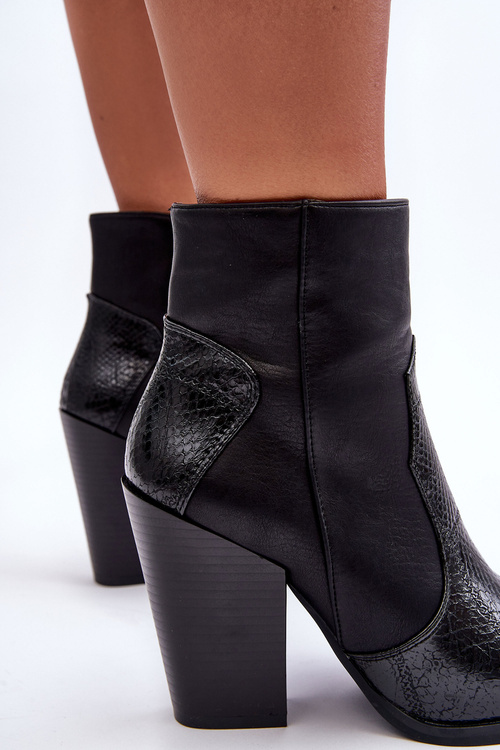 Dámske kožené kovbojské topánky čierne topánky Fiorene