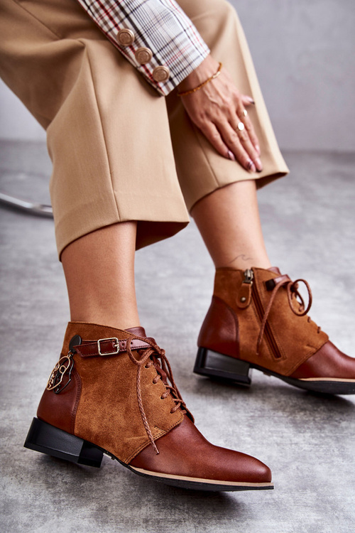 Dámské kožené kozačky Maciejka 5743A-29 Hněde