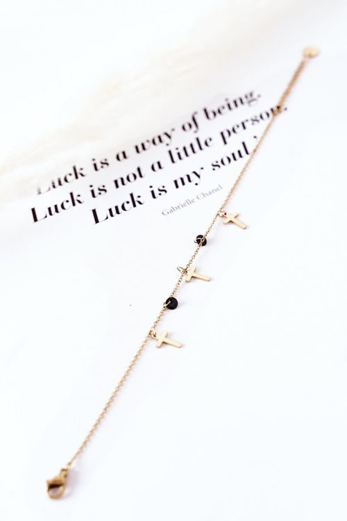 Náramok na reťazci so zlatými krížmi