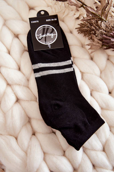 Dámské bavlněné kotníkové ponožky Černá