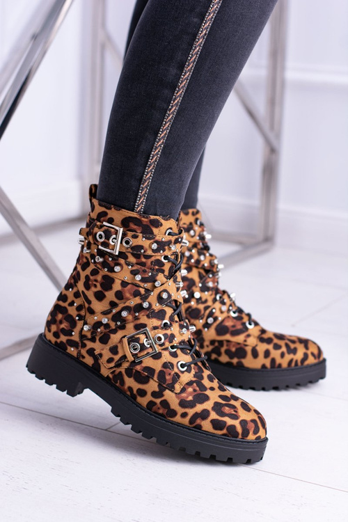 Dámske topánky s vysokým leopardom v Albere Leopard Tlač