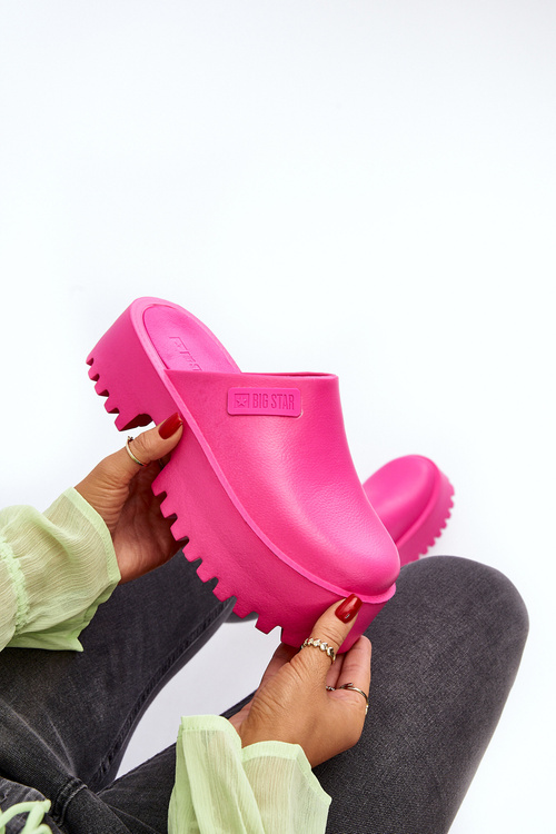 Dámské Žabky Na Masivní Podrážce Big Star NN274019 Fuksja