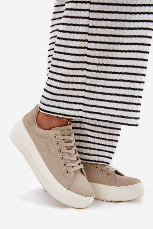 Dámské Textilní Tenisky Na Platformě Big Star RR274465 Béžové