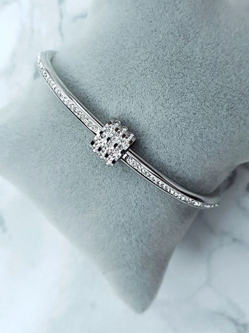 Dámský Náramek Ocel se zirkonem stříbrný Ferni