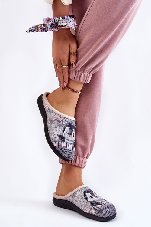 Domáce žabky Flip-Flops Papcie Penguins Inblu EC-81-025 Šedá