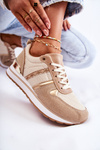 Klasické dámske zviazané športové topánky Elenes Beige