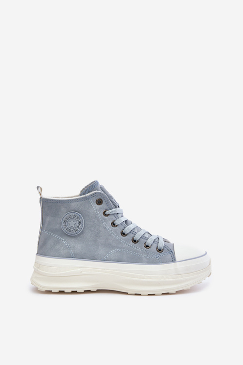 Zateplené dámské tenisky na platformě Big Star OO274072 Modré