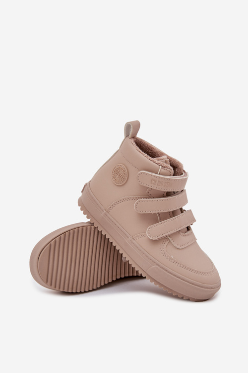 Zateplené Detské Sneakers Topánky na Suchý Zips Big Star SS374072 Béžové