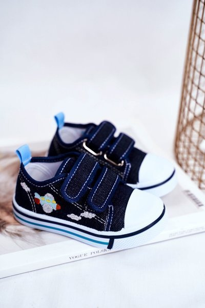 Dětské tenisky se suchým zipem tmavě modré Nimalo