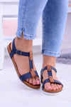 Navy modré pohodlné dámske ploché sandále Dubi