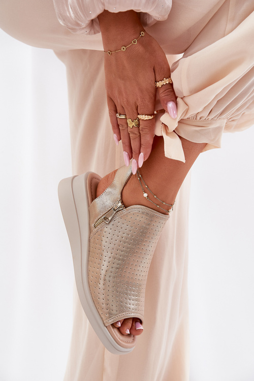 Dámské Sandály Na Klínu Zlaté Mevinette