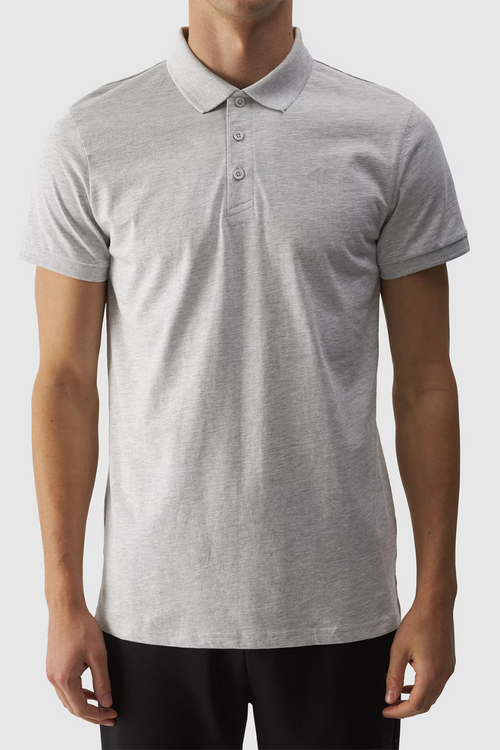 Pánské Polo Tričko Regular S Logem 4F Šedé 4FWMM00TPTSM316-27M