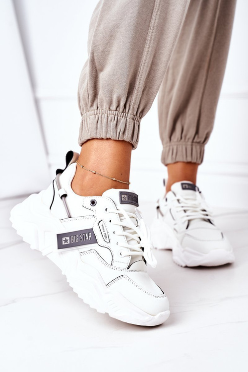 Dámské Sportovní Obuv Sneakers Big Star GG274213 Bile-Šedé