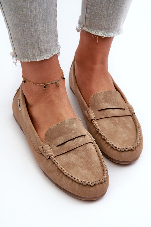 Dámske Mokasíny Z Eko Kože Svietlo Hnedé Celoria