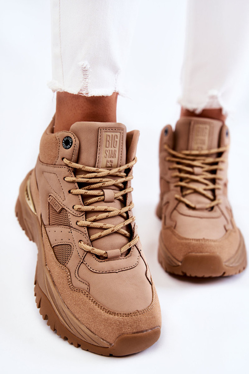 Dámska vysoká športová topánka Pamäťový penový systém Big Star KK274355 Beige