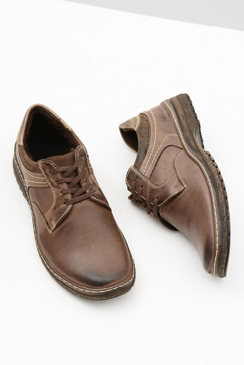 Izolované topánky ernesto hnedej kože na zimu