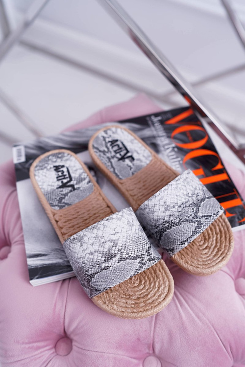 Mindset Grey Dámska hadová pokožka žabky