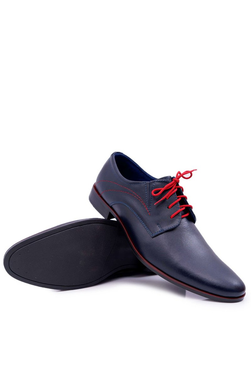 Pánské Polobotky Kožené elegantní tmavě modré Menelaos