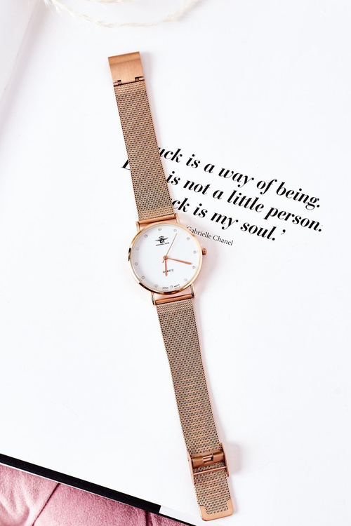 Sieťový náramok hodinky Michael John Pink Gold