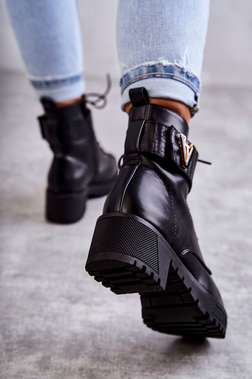 Black Ramsey Kožené topánky s izoláciou