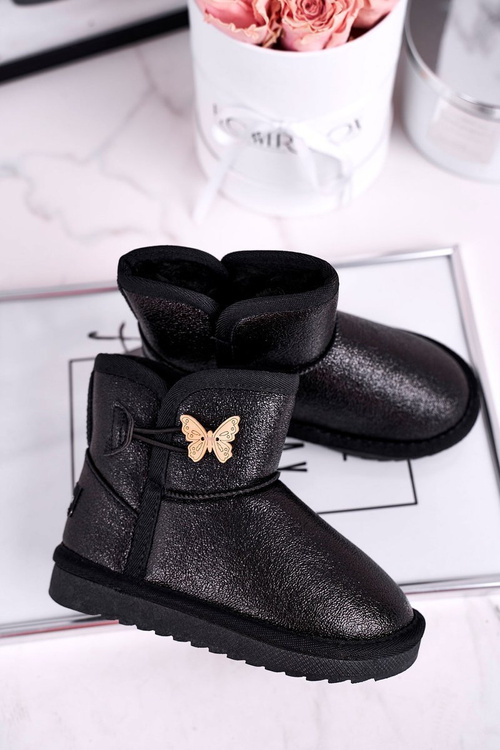 Dětské sněhule s motýlkem černé Cosmic