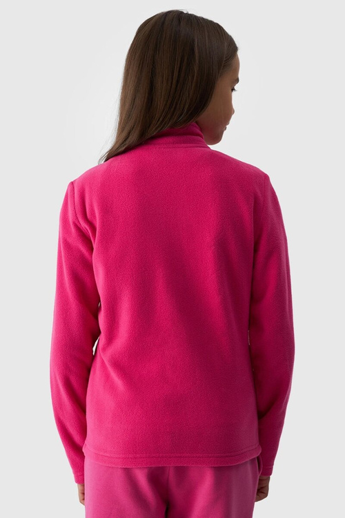 Dievčenská Fleecová Mikina S Golierom Slim Fuchsie 4F