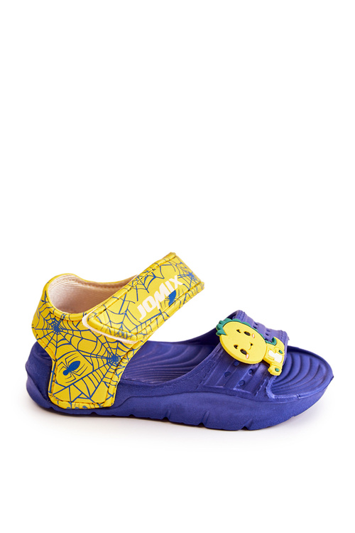 Detské ľahké sandále s dekoráciami Navy-žltý dôveryhodný