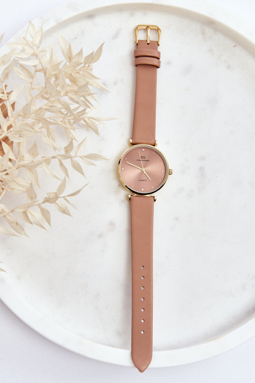 Dámské hodinky na koženém řemínku Giorgio & Dario GDM230411 světle hnědé