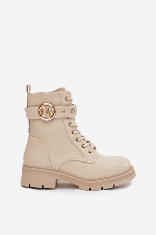 Zateplené workery dámské s ozdobným detailem béžové Talyssa