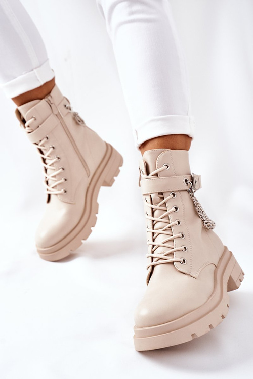 Vysoké boty na masivní platformě Bezové Midtown