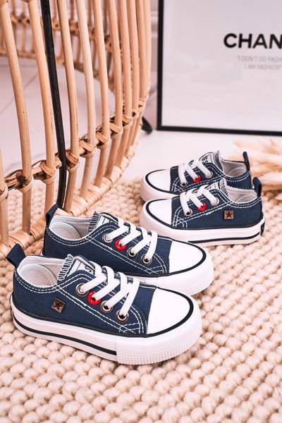 Klasická detská nízka veľká hviezda HH374091 Navy Blue tenisky